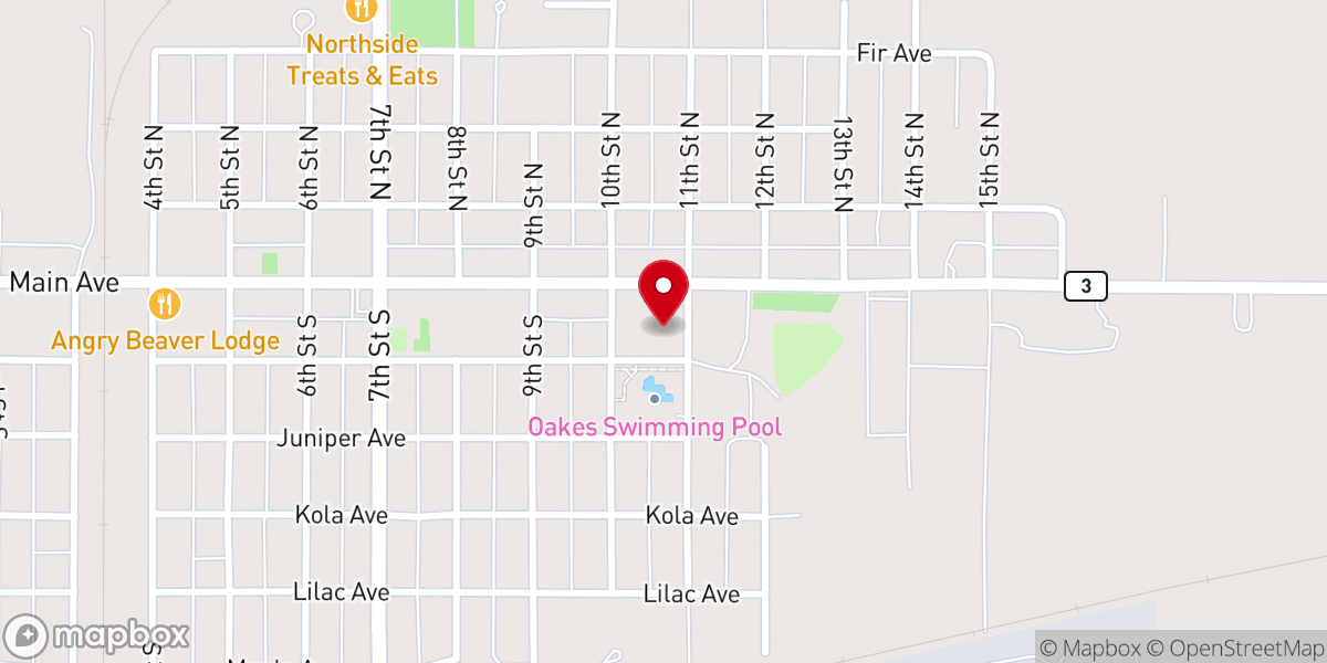 Map showing location of Church of the Nazarene