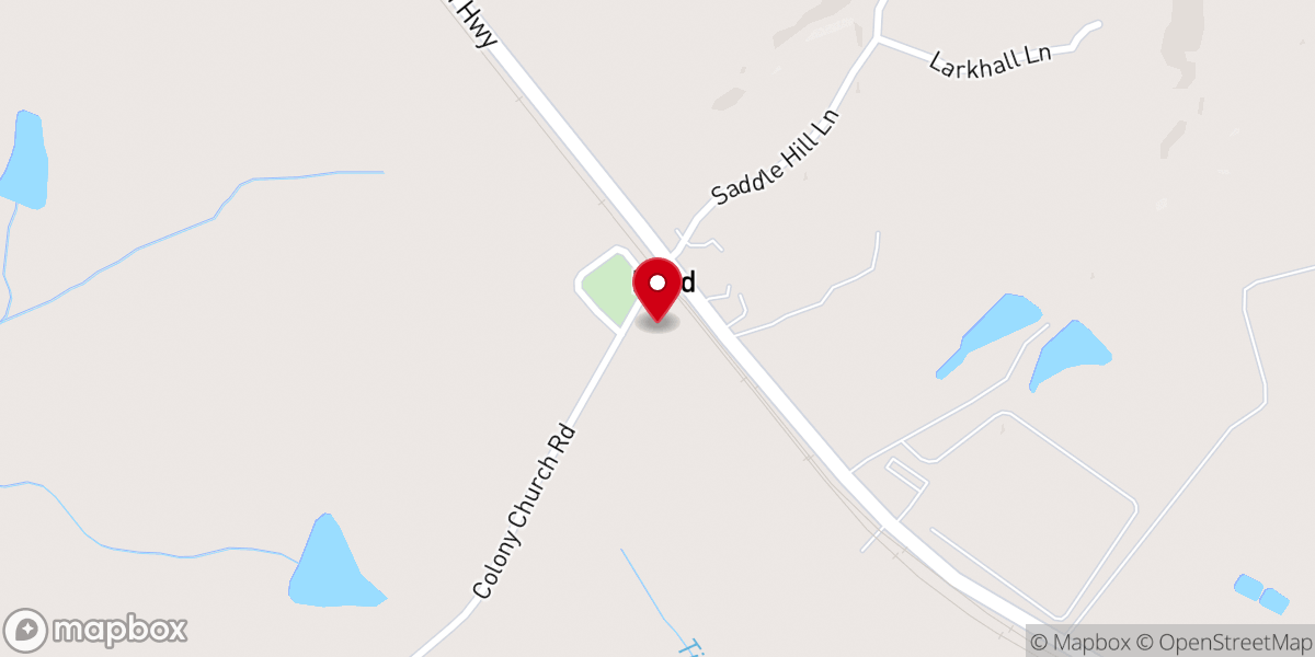 Map showing location of Colony Evangelical Lutheran Church