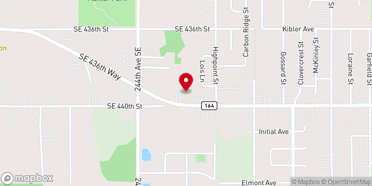 Map showing location of Enumclaw Seventh-day Adventist Church