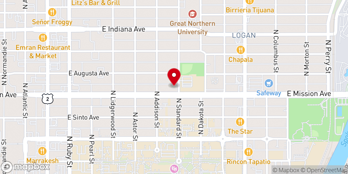 Map showing location of Catholic Diocese of Spokane - Chancery Office