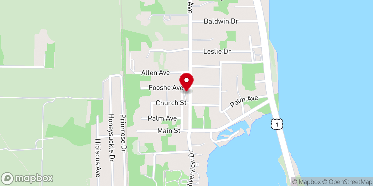 Map showing location of Grace Community Church of Micco Inc.
