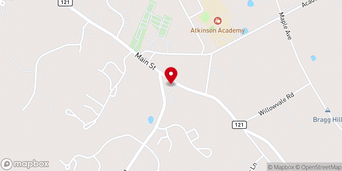 Map showing location of Atkinson Congregational Church, United Church of Christ