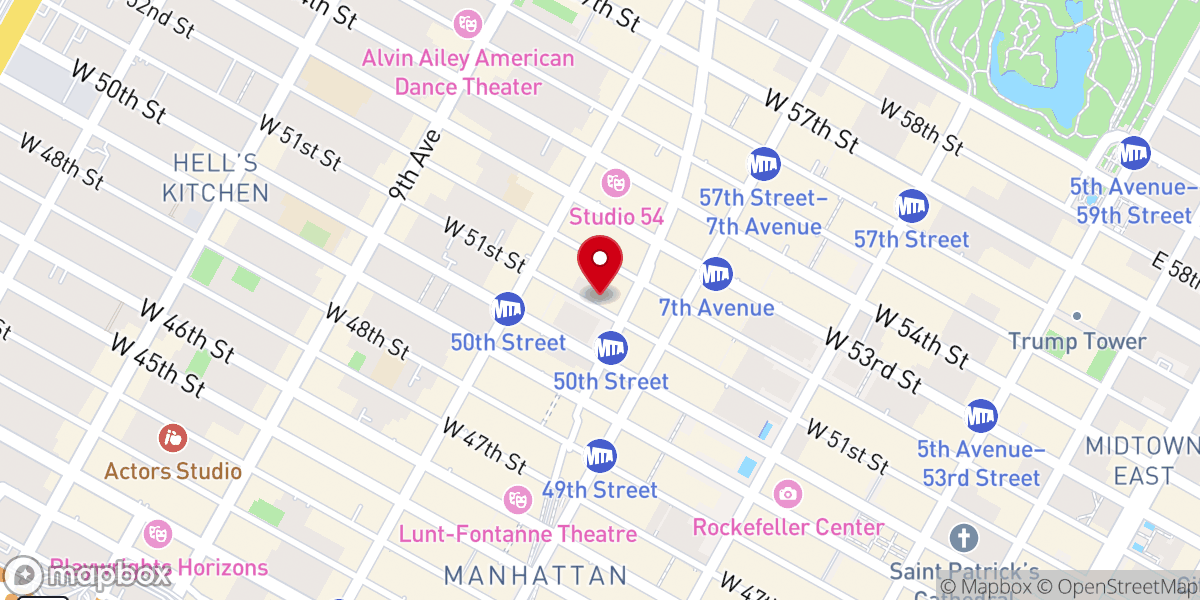 Map showing location of Times Square Church