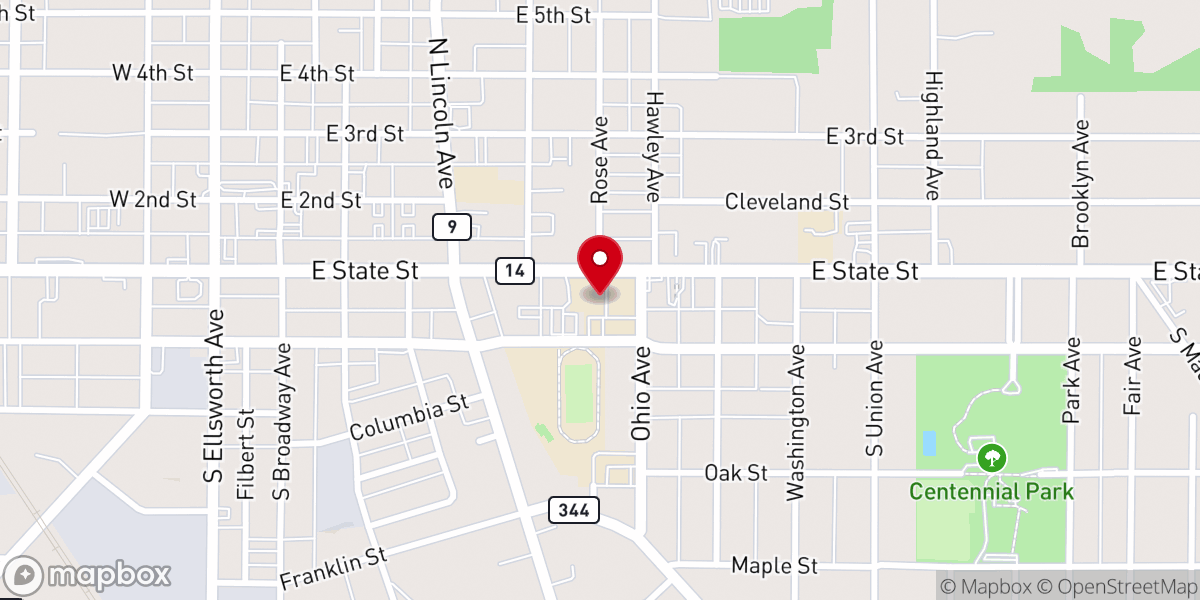 Map showing location of St. Paul School