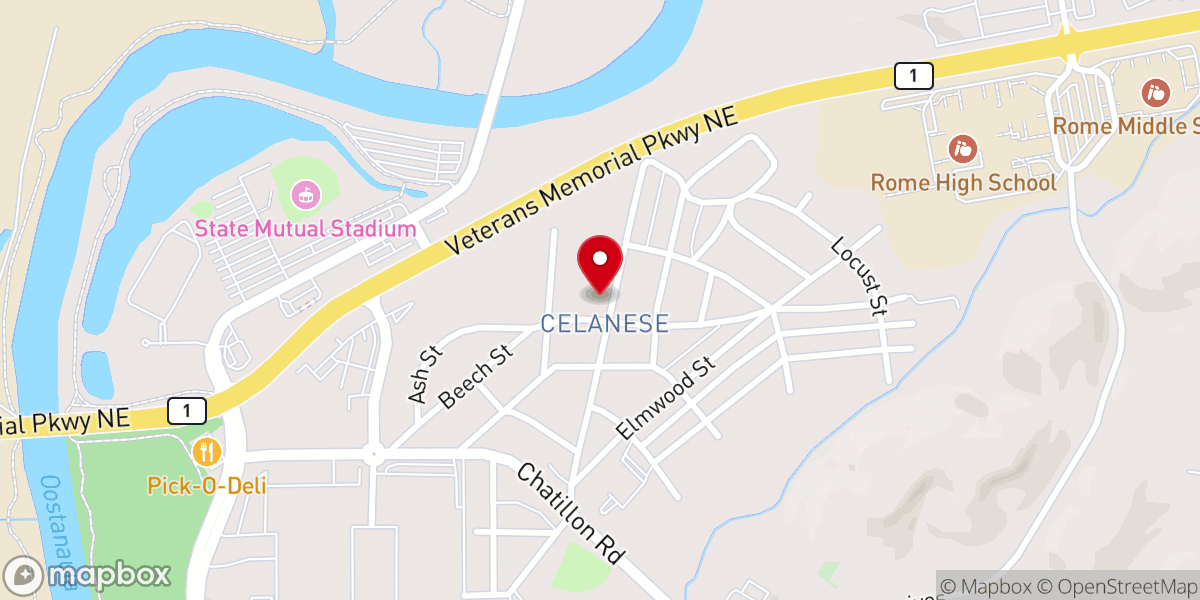 Map showing location of Riverside Baptist Church