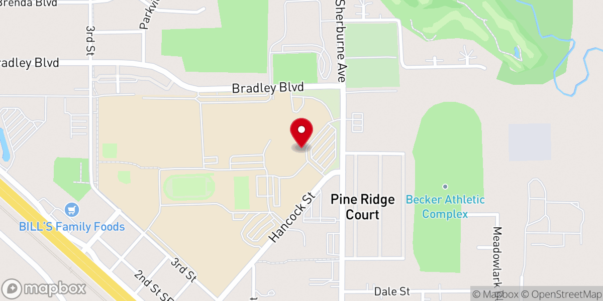 Map showing location of Becker Evangelical Free Church