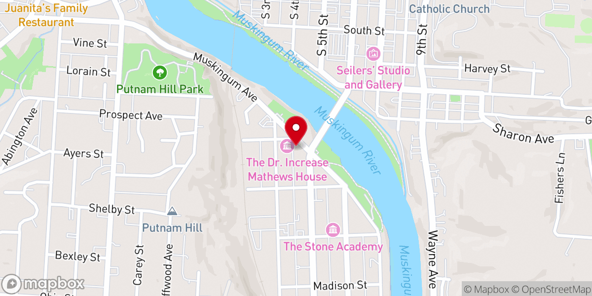 Map showing location of Muskingum Valley Vineyard Church