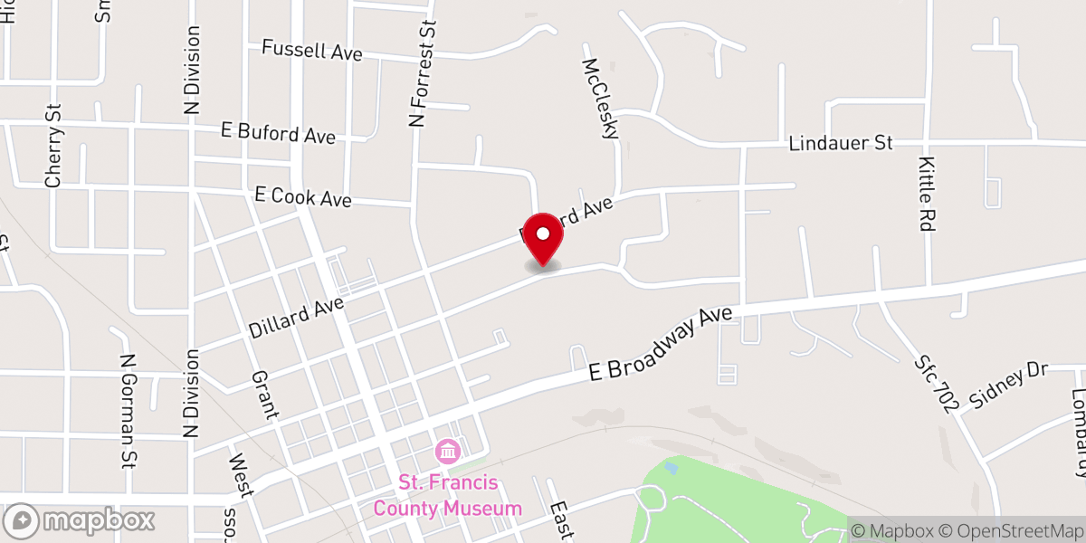 Map showing location of Beth Salem Baptist Church