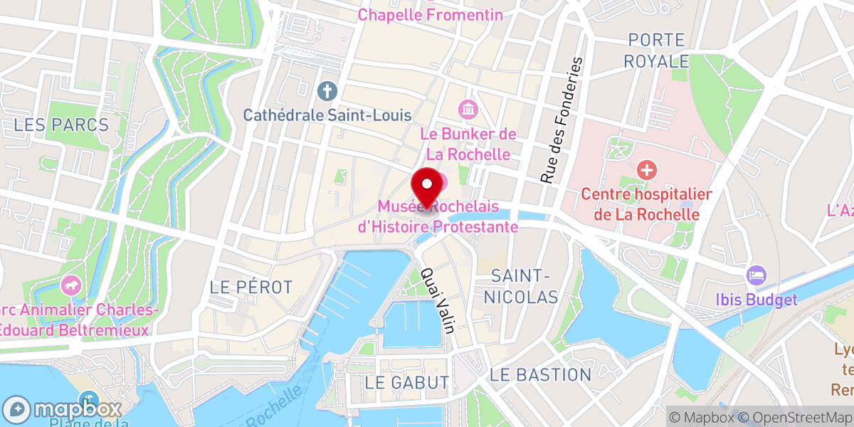 Map showing location of Église Saint-Sauveur de La Rochelle