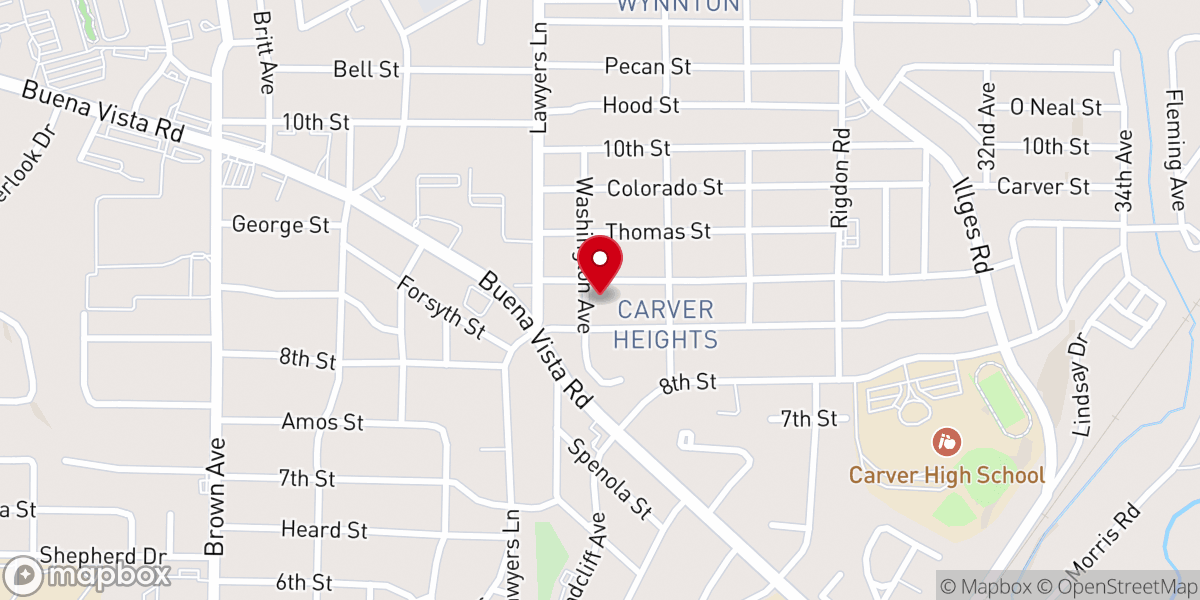 Map showing location of Allen Temple AME Church