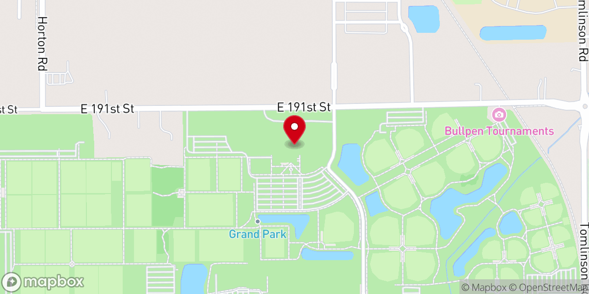 Map showing location of Community Health Network Grand Park Events Center