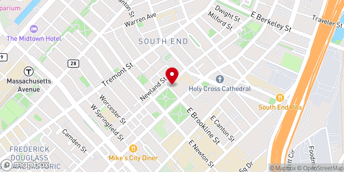 Map showing location of Christians in Boston