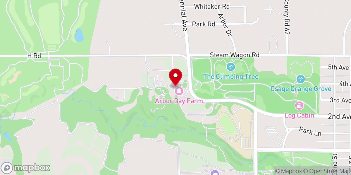 Map showing location of Arbor Day Farm