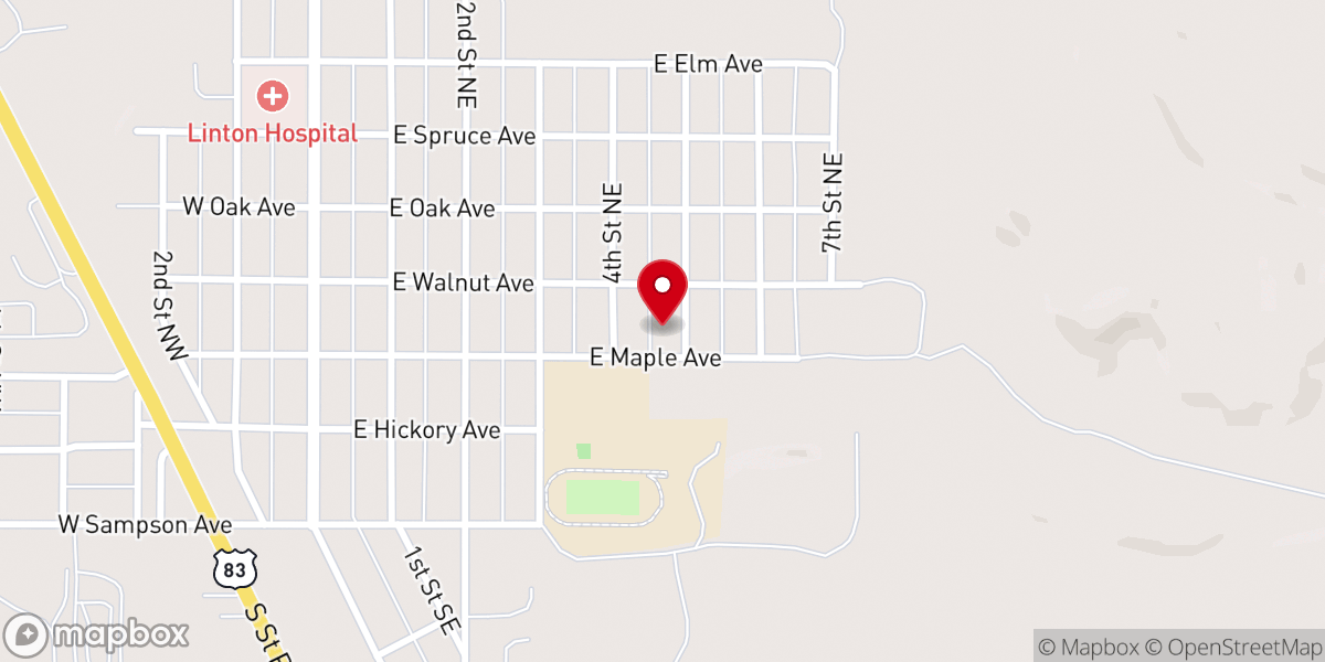 Map showing location of Peace Lutheran Church