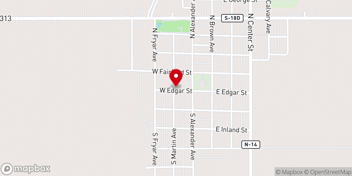 Map showing location of Clay County Food Pantry