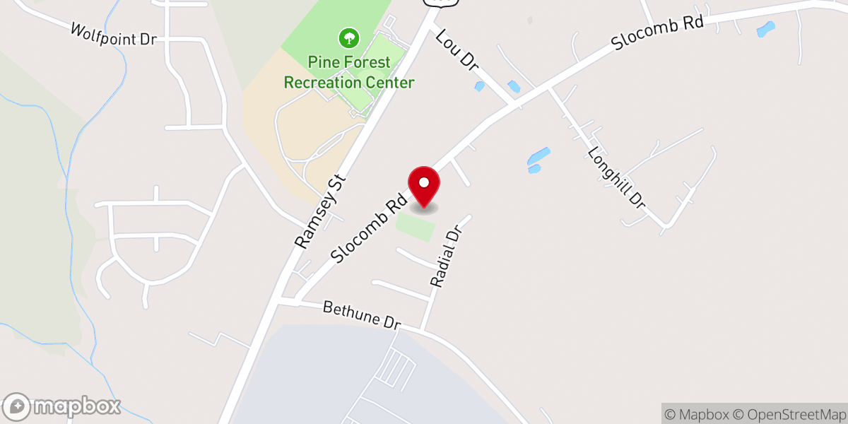 Map showing location of Piney Grove Freewill Baptist Church