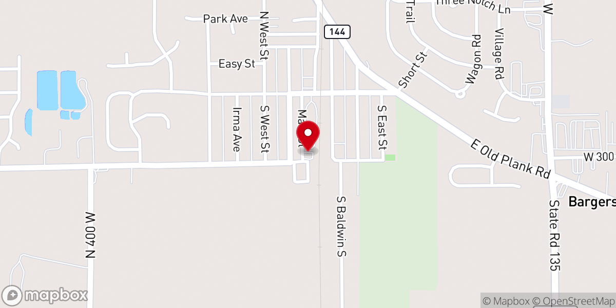 Map showing location of Bargersville Community Center