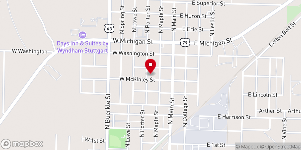 Map showing location of First Missionary Baptist Church