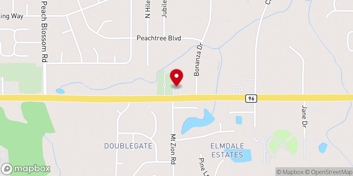 Map showing location of Mt Zion Baptist Church