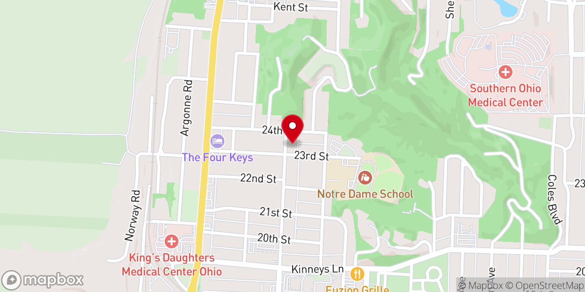 Map showing location of Calvary Baptist Church