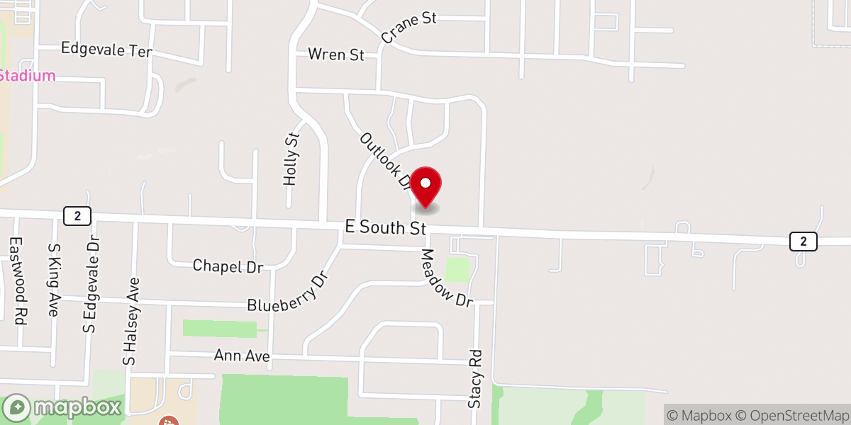 Map showing location of Harrisonville Church of Christ