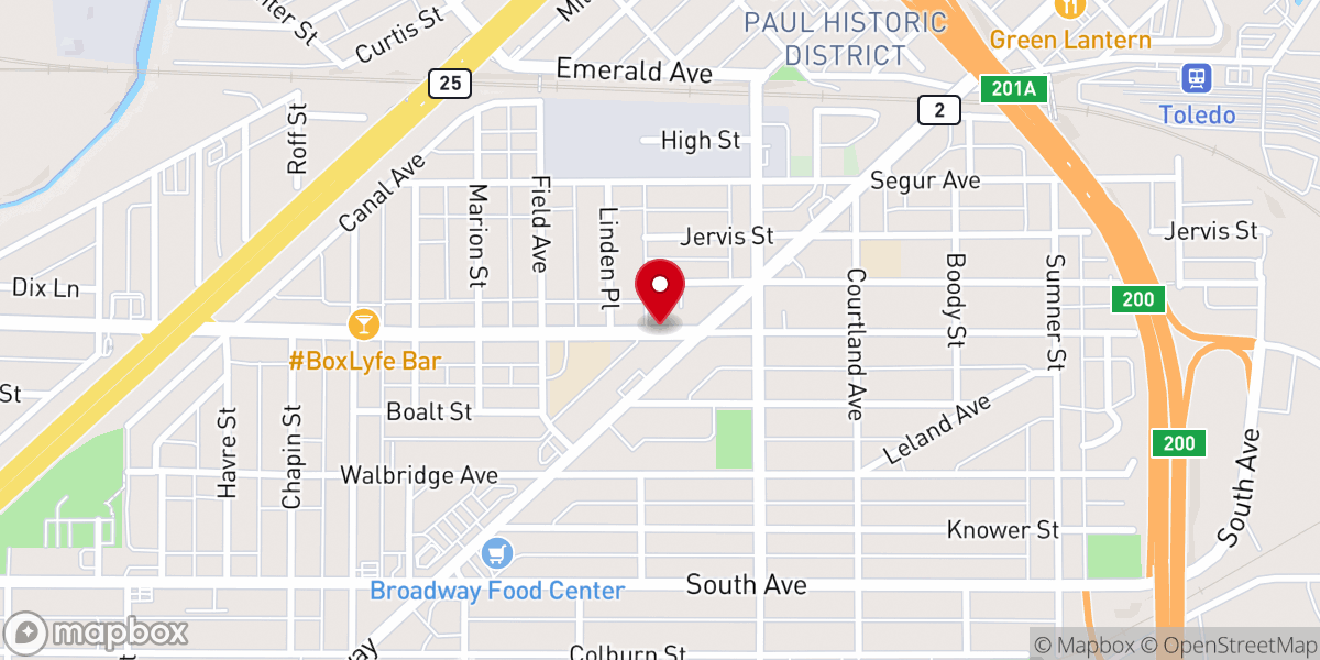 Map showing location of Western Avenue Baptist Church