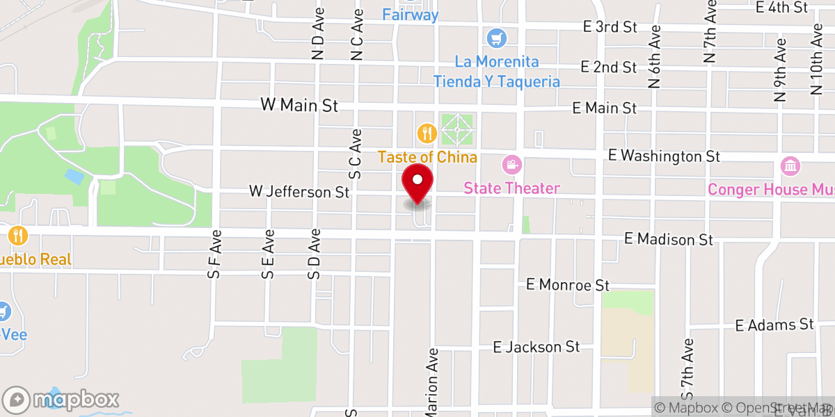 Map showing location of McDonald's
