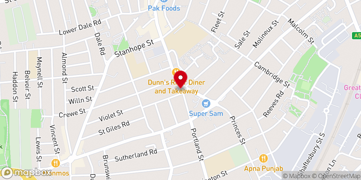 Map showing location of Pear Tree Road Baptist Church