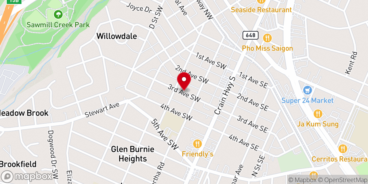 Map showing location of Arundel Christian Church