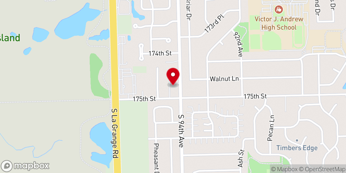 Map showing location of Calvary Baptist Church of Tinley Park