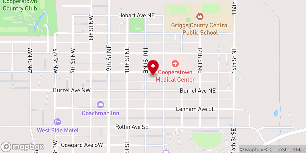 Map showing location of Trinity Lutheran Church