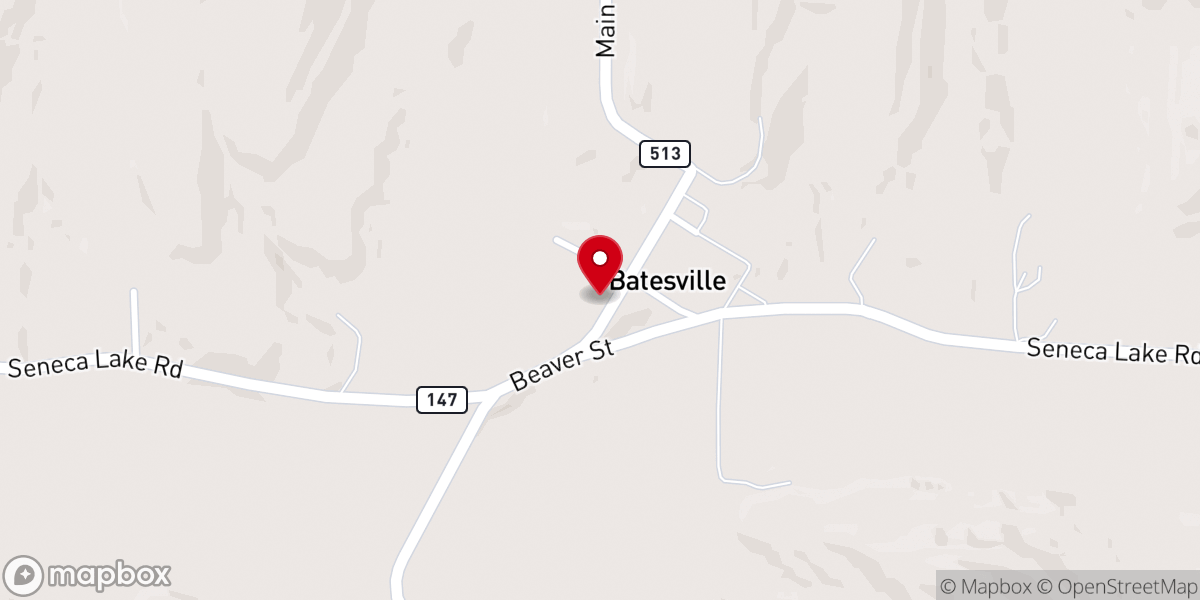 Map showing location of Batesville United Methodist Church