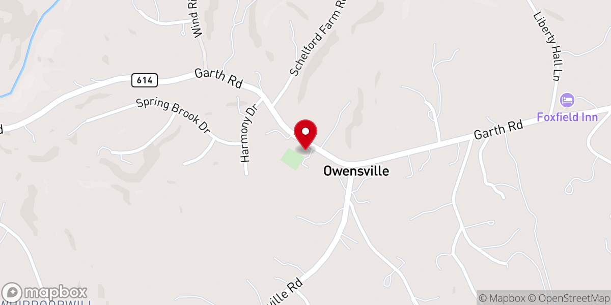 Map showing location of Olivet Presbyterian Church