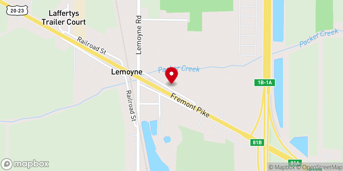 Map showing location of Lemoyne Regular Baptist Church
