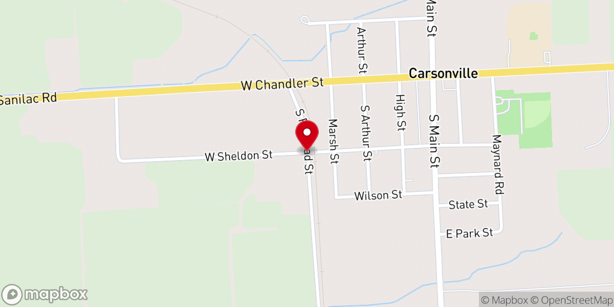 Map showing location of Carsonville Municipal Building
