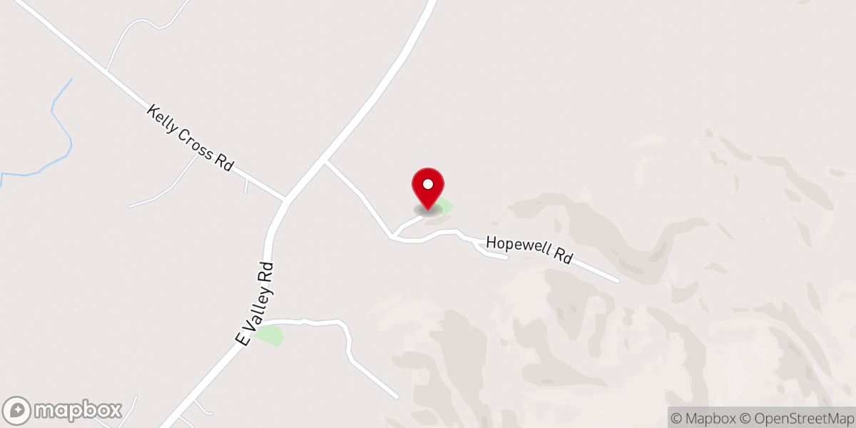 Map showing location of Hopewell Road Baptist Church