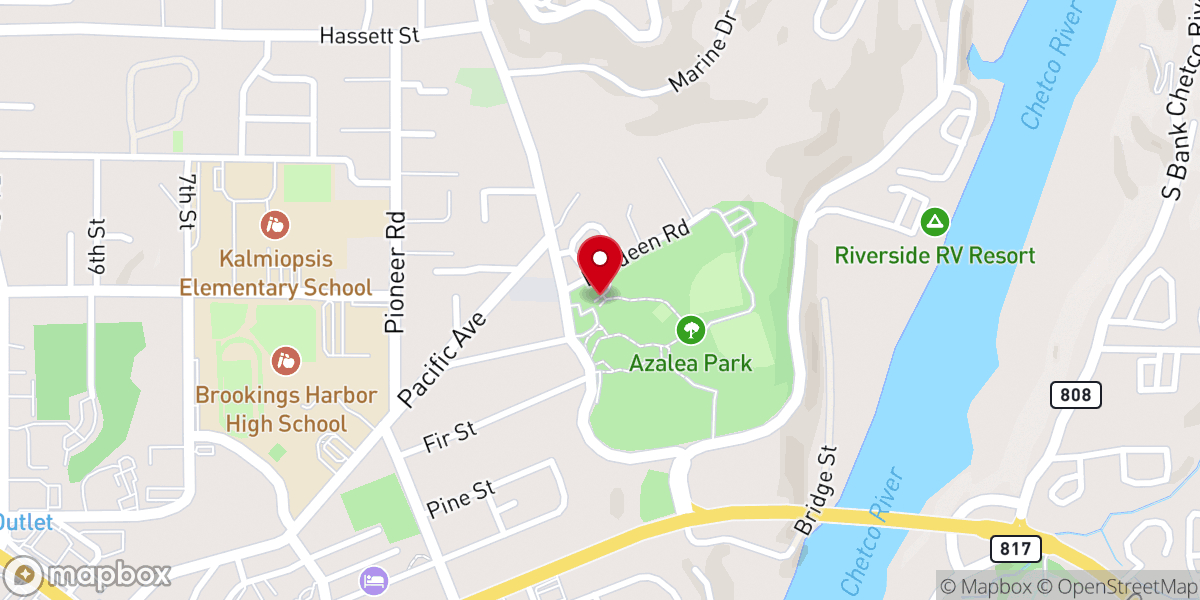 Map showing location of Azalea Park