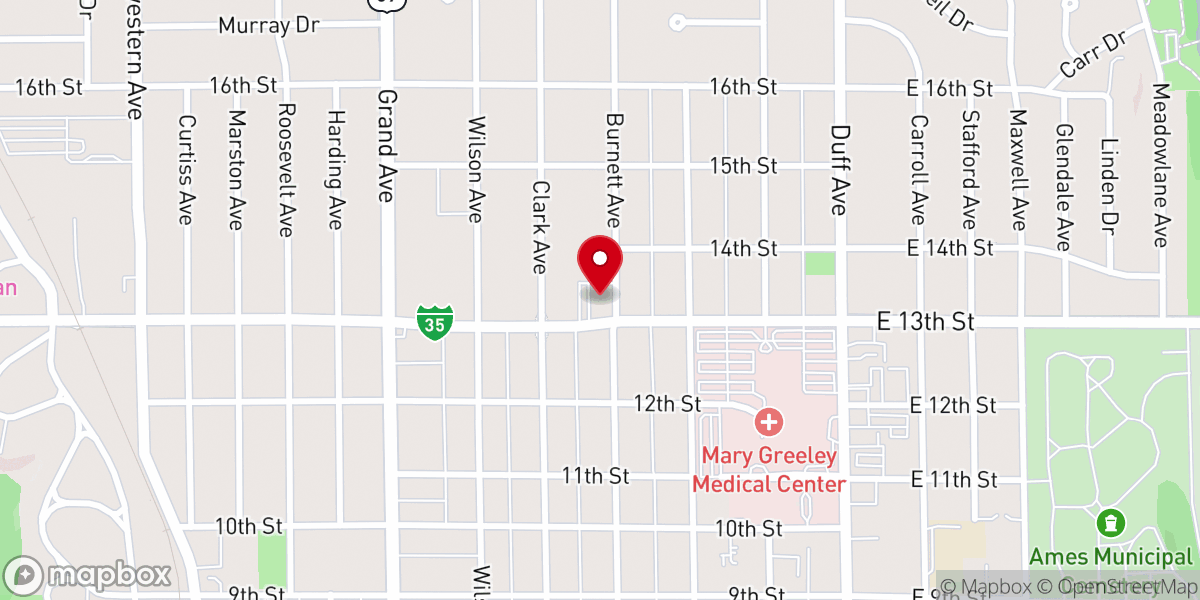 Map showing location of First Assembly of God