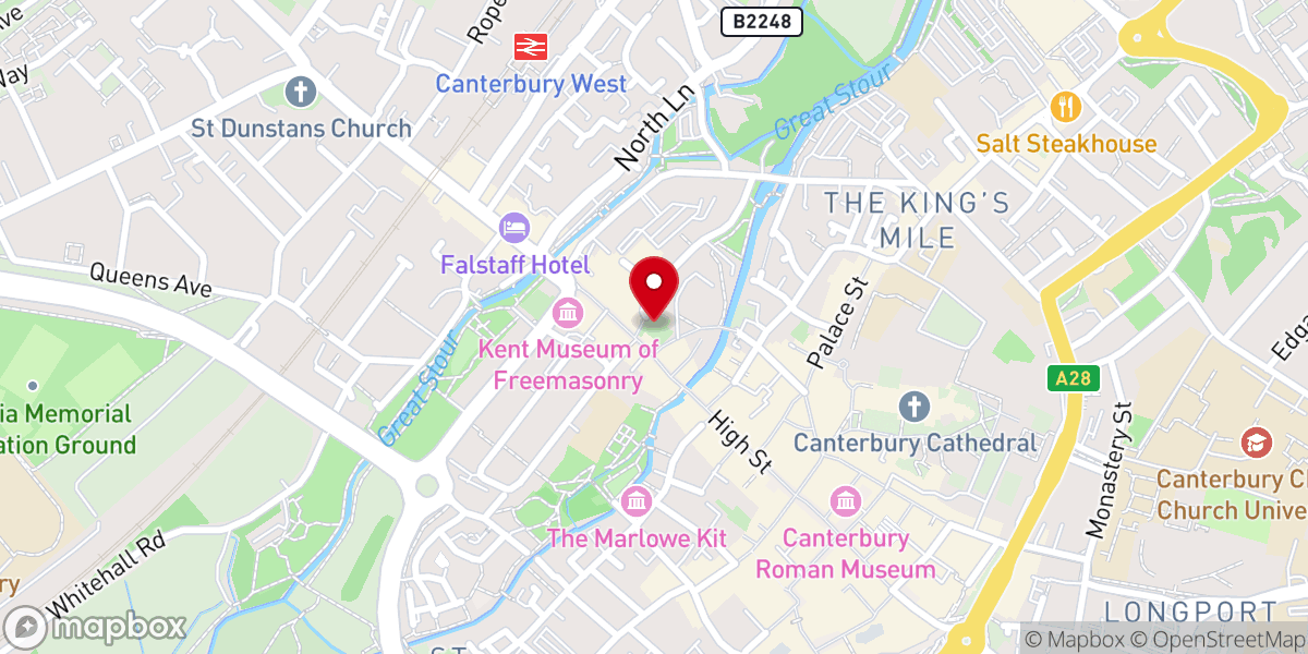 Map showing location of St Peter's Anglican Church