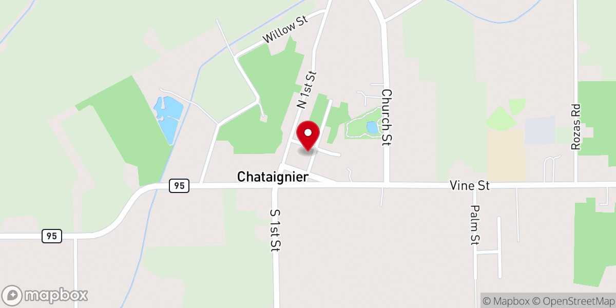 Map showing location of Chataignier Village Hall