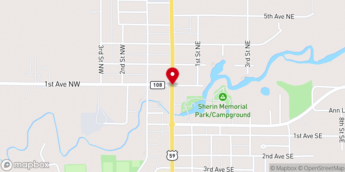 Map showing location of Pelican Rapids