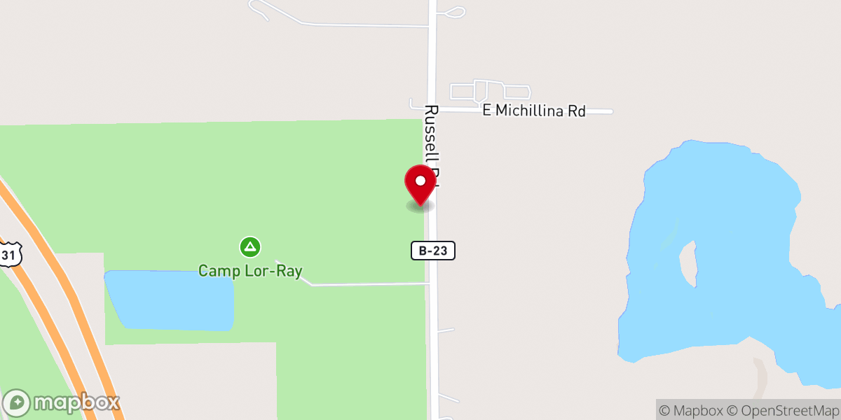 Map showing location of Camp Lor-Ray