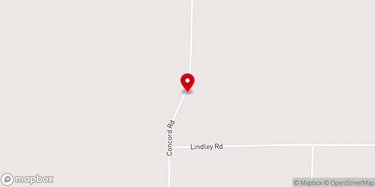 Map showing location of Concord Baptist Church