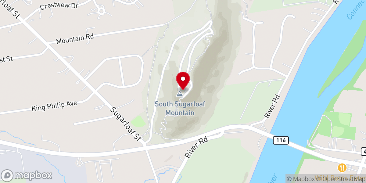 Map showing location of South Sugarloaf Mountain Observation Tower