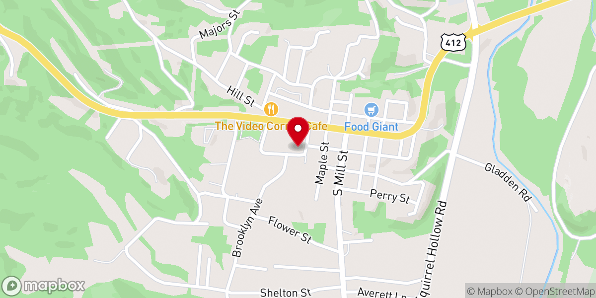 Map showing location of Perry Co Food Bank - Food Distribution Center