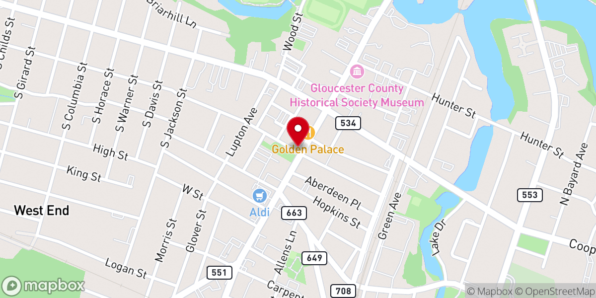 Map showing location of Presbyterian Church-Woodbury