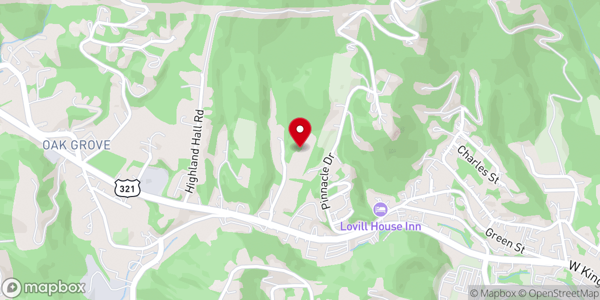 Map showing location of Historic Thomas Chapel house - Half mile from Downtown Boone