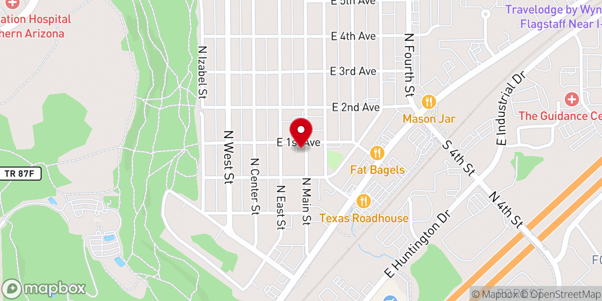 Map showing location of Mountaintop Assembly of God