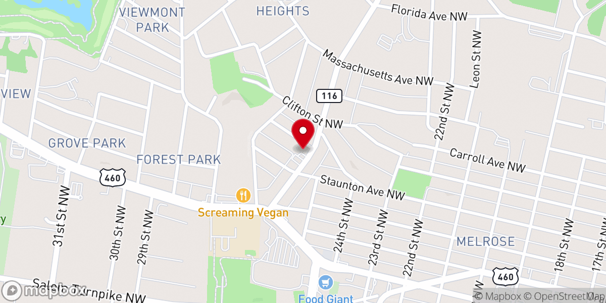 Map showing location of The Hill Church
