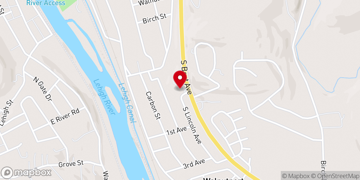 Map showing location of Northern Lehigh Bible Fellowship Church